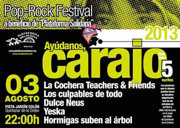Festival Solidario Pop-Rock “Ayúdanos, carajo” [Quintanar de la Orden]